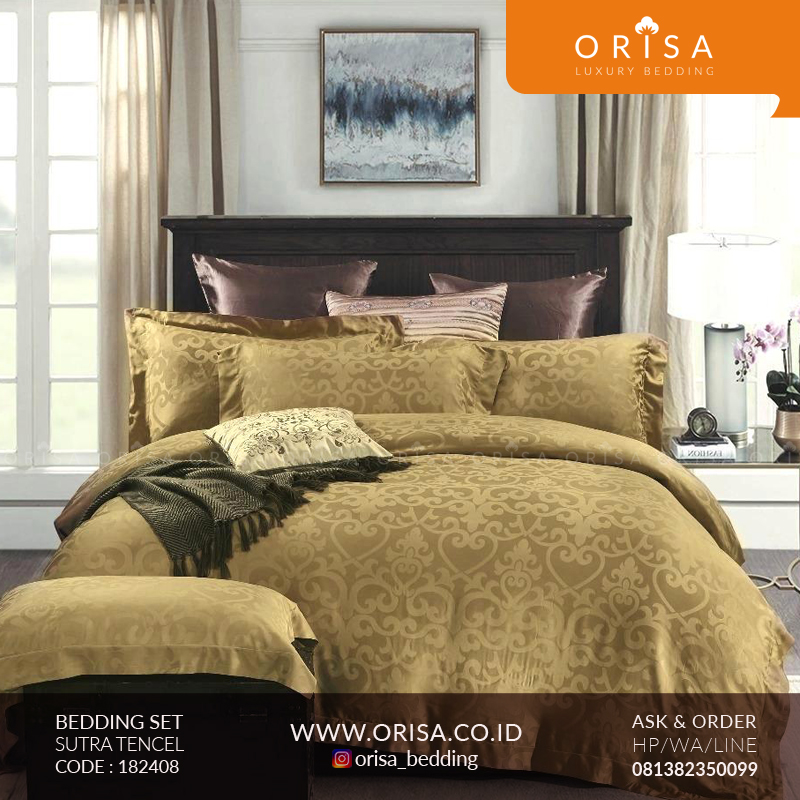 Seprai pengantin king koil sutra tencel murah - Orisa 