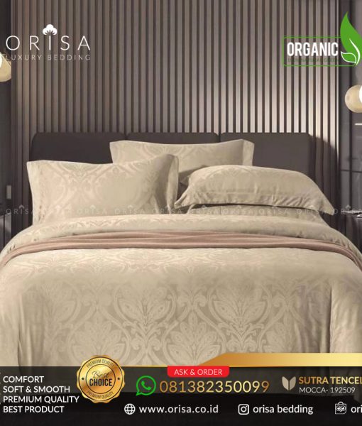 sprei king koil tencel orisa mewah lembut mocca