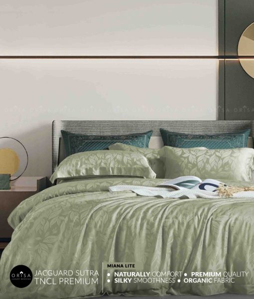 sprei-bedcover-orisa-bahan-jacguard-sutra-tencel-mewah-warna-hijau-muda sprei-bedcover-orisa-bahan-jacguard-sutra-tencel-mewah-warna-hijau-muda
