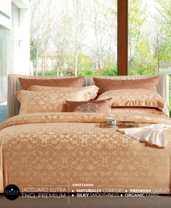 sprei-bedcover-set-orisa-sutra-mewah-bahan-sutra-tencel-organik-coklat-muda