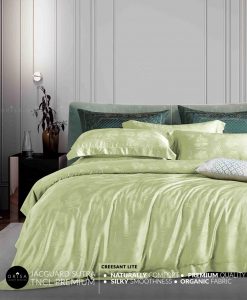 sprei-hijau-bedcover-orisa-bahan-jacguard-sutra-tencel-mewah