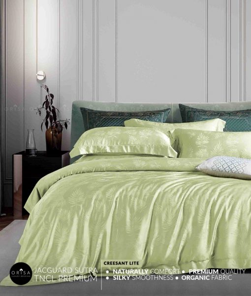 sprei-hijau-bedcover-orisa-bahan-jacguard-sutra-tencel-mewah