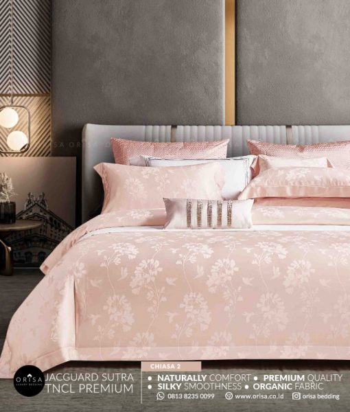 sprei halus lembut orisa jacguard sutra tencel murah